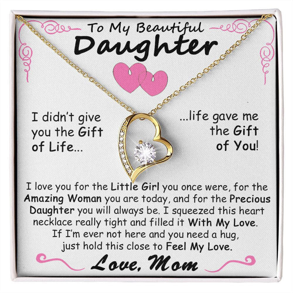 Gift for Daughter from Mom - Heart Crystal Necklace