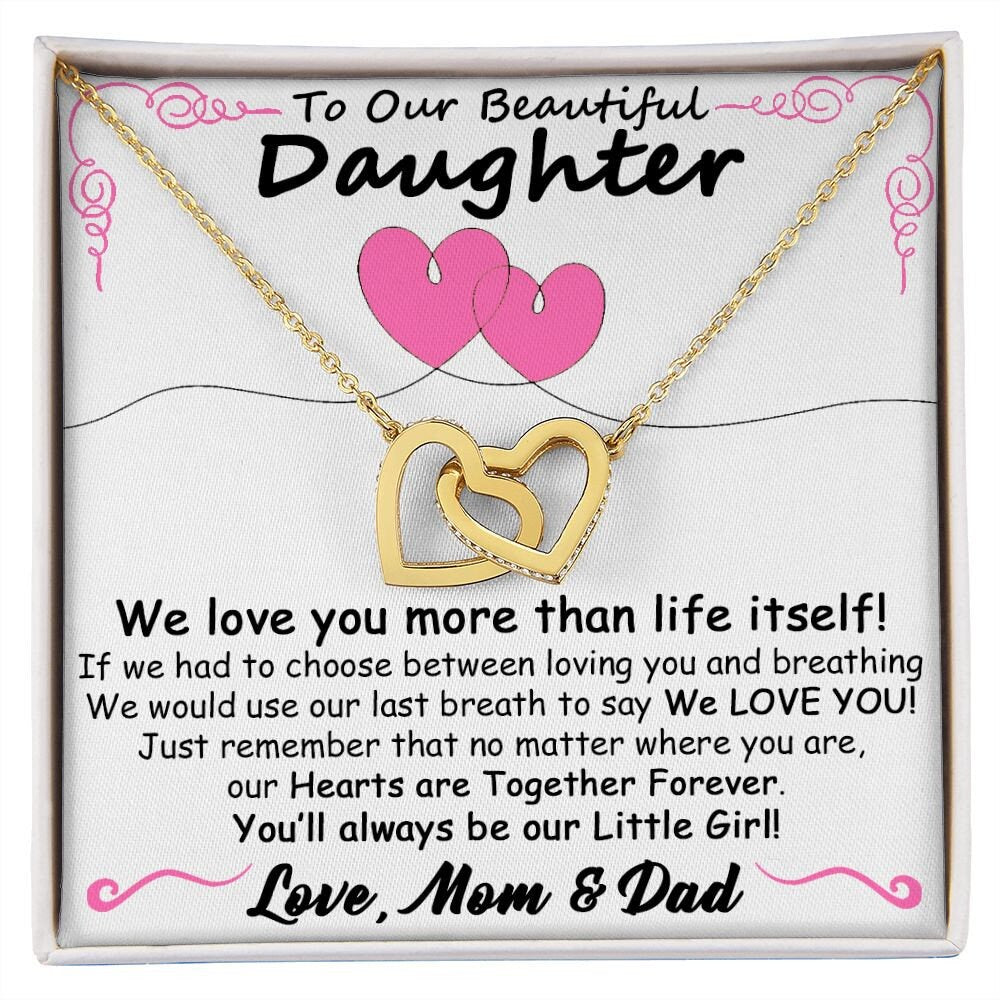 Gift for Daughter from Mom and Dad - Hearts Together Forever