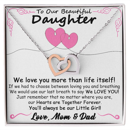 Gift for Daughter from Mom and Dad - Hearts Together Forever
