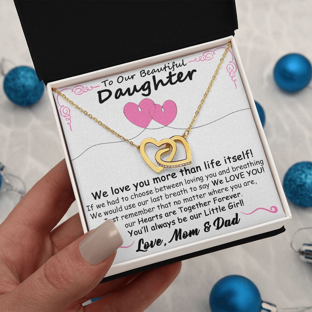 Gift for Daughter from Mom and Dad - Hearts Together Forever