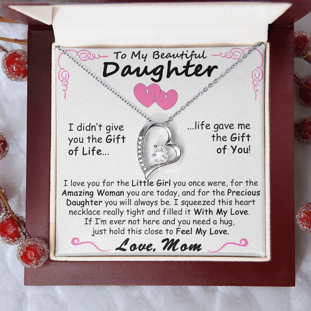 Gift for Daughter from Mom - Heart Crystal Necklace