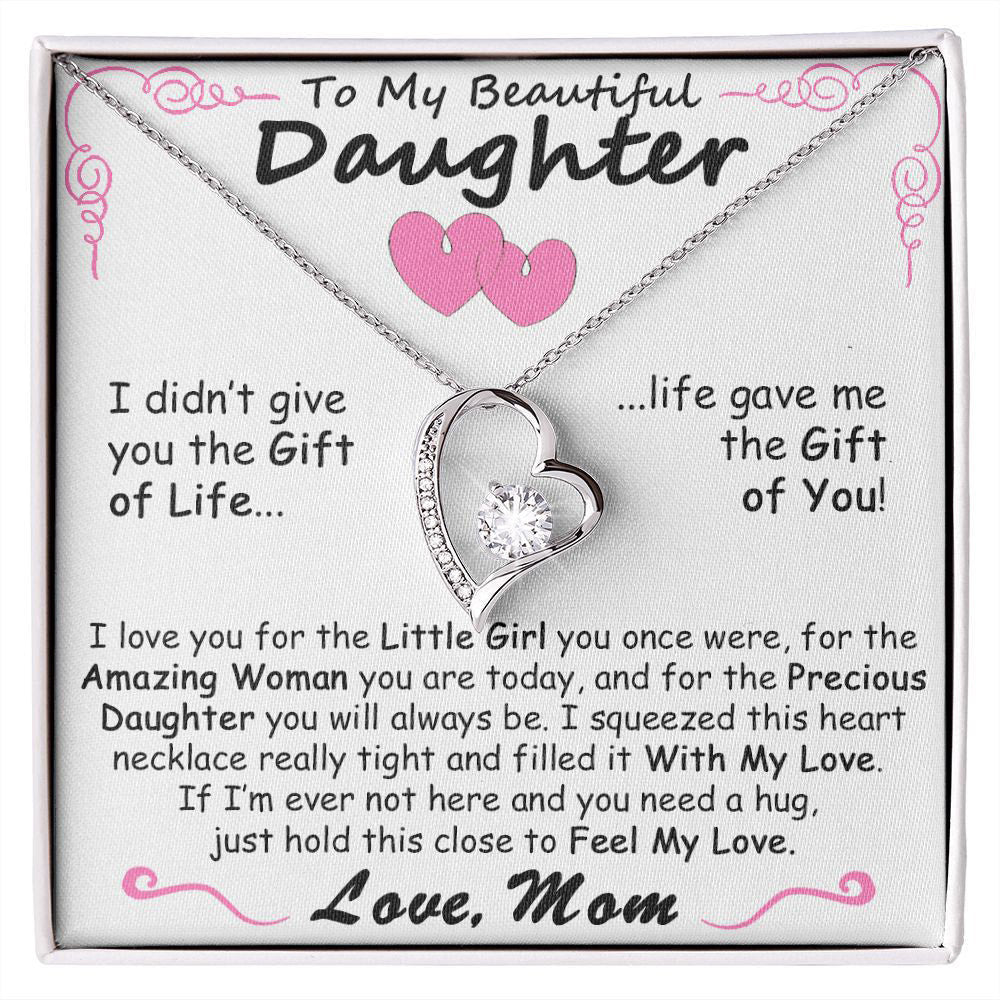 Gift for Daughter from Mom - Heart Crystal Necklace