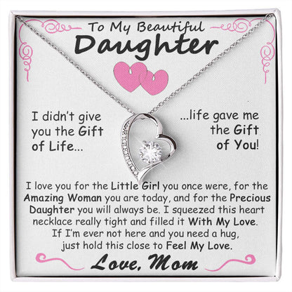Gift for Daughter from Mom - Heart Crystal Necklace