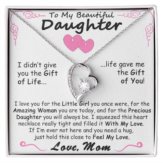 Gift for Daughter from Mom - Heart Crystal Necklace