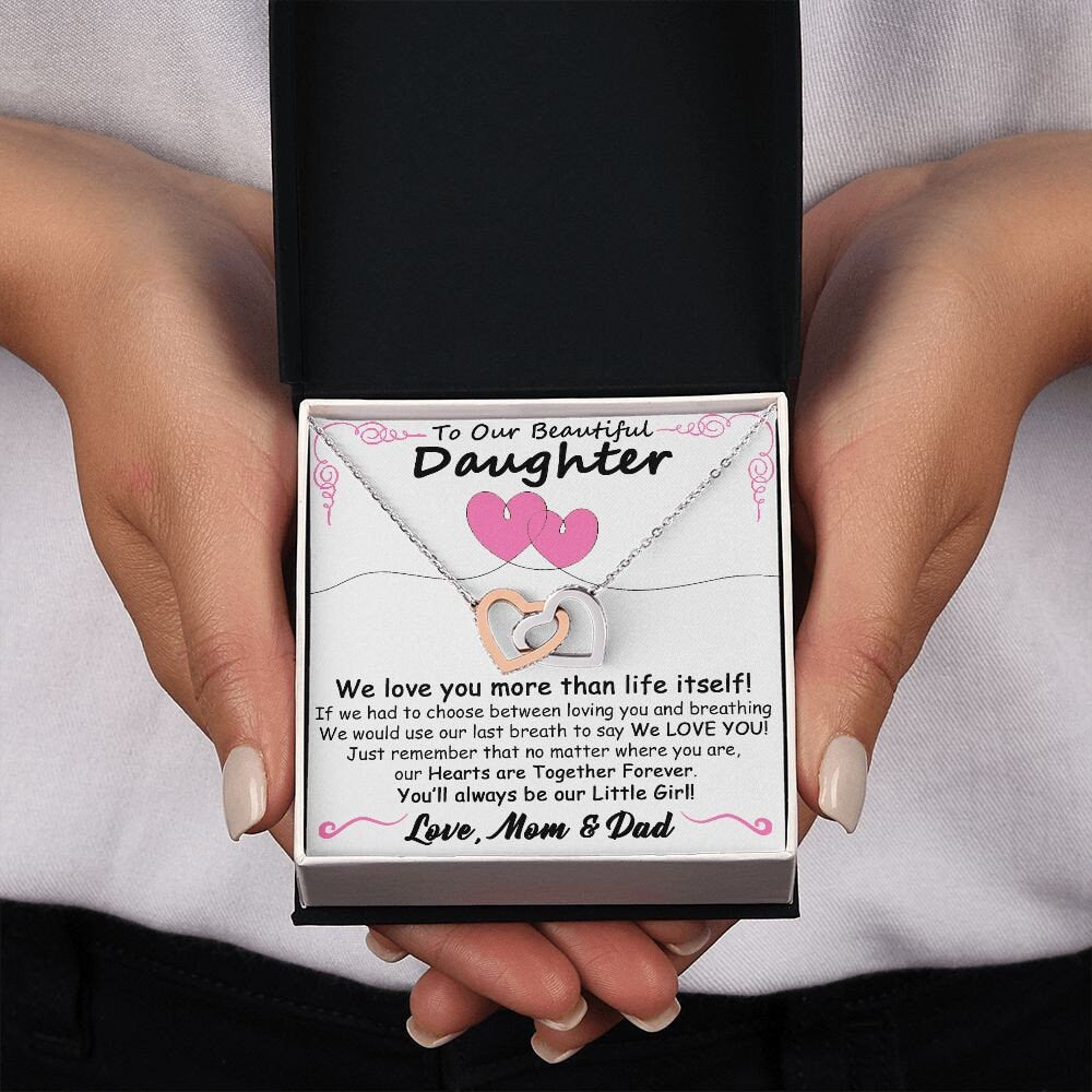 Gift for Daughter from Mom and Dad - Hearts Together Forever