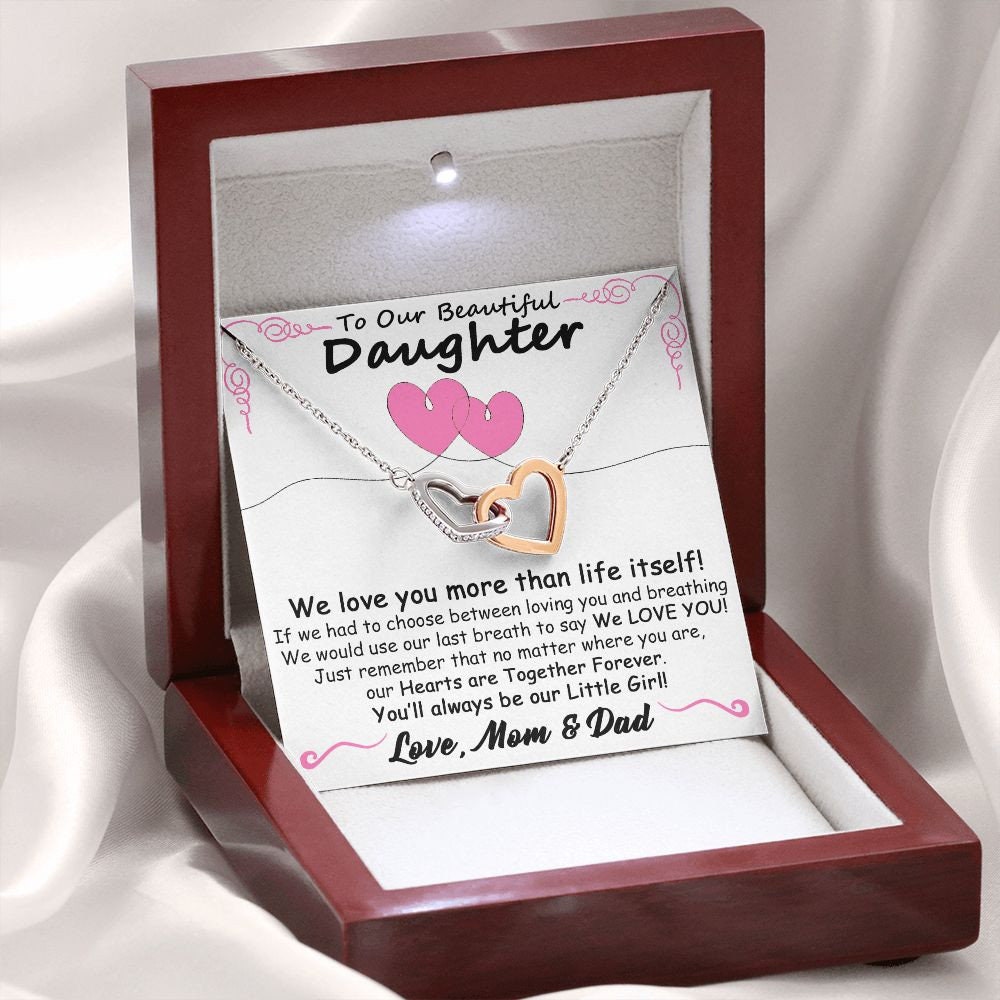 Gift for Daughter from Mom and Dad - Hearts Together Forever